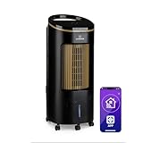 Klarstein Luftkühler mit Wasserkühlung, 4-in-1 Verdunstungskühler, Luftbefeuchter, Ventilator & Luftreiniger, Mobile Klimageräte, Luftkühler mit App-Steuerung & Nachtmodus, Leiser Air Cooler