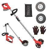 ﻿ Akku-Fugenreiniger Kompatibel mit Makita 18v Batterie,120-155cm Arbeitsgriffhöhe, mit wechselbare Fugenbürsten aus Nylon & Stahldraht, Teleskop-Führungsholm,Unkrautbürste Fugenkratzer (Ohne Akku)