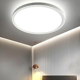 OTREN LED Deckenleuchte Flach Rund, 4000K Deckenlampen Led 24W, Modern Panel Lampe für Badezimmer Wohnzimmer Schlafzimmer Badezimmer, IP44, Ø23CM