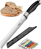 Orblue Brotmesser mit Wellenschliff, Ultrascharfes Edelstahl Küchenmesser, Professionelle Qualität, Ideal zum mühelosen Schneiden von dicken Broten, Bagels, Kuchen