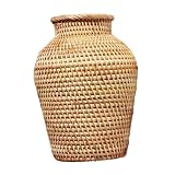 Levemolo 1Stk Rattanvase Vintage-Dekoration für zu Hause rustikal Korb Bauernvase mit Blumen Vase aus Jute trockenblumen vase Hand vase blumenständer Glasvasen Blumenbehälter Blumenvase