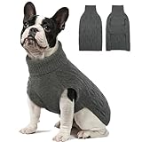 BRKURLEG Rollkragenpullover für Hunde, Winterkleidung für kleine, mittelgroße Hunde, Jungen und Mädchen, Haustierpullover mit Loch für die Leine, warmer Hundepullover für Teddy, Pudel und kleinere