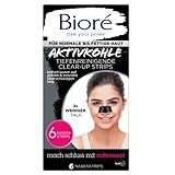 Biore 6 Tiefenreinigende Aktivkohle Clear-Up-Strips - 1 X 6 Nasenstrips - Entfernen Mitesser und Unreinheiten - Für normale Bis fettige Haut -Dermatologisch Getestet