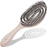 Bio Haarbürste ohne Ziepen mit Wildschweinborsten -...