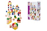 Eichhorn – 75 Bunte und naturfarbene Holzbausteine, fördert Feinmotorik und Konzentration, pro Stein 25mm groß, aus 100% FSC zertifiziertem Buchenholz, ab 1 Jahr