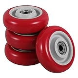 Ipetboom 4 Stück Pu Lenkrollen mit Doppel Kugellager 3 Zoll Möbelrollen Ersatzräder Verschleißfest und Leise für Werkbank Möbel und Transportgeräte