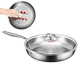 Holdes Schmorpfanne mit Deckel – Multifunktionales Kochgeschirr aus gehämmertem Titan, geeignet für Induktion und Camping