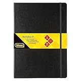 Idena 209292 - Notizbuch DIN A4, liniert, Papier cremefarben, 192 Seiten, 80 g/m², Hardcover in Schwarz