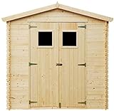 Holzhaus Gartenhaus TIMBELA M369+M369G - Gartenschuppen Holz mit Boden Imprägnierte B236xL226xH218 cm/ 4.33 m2 Lagerschuppen für Garten - Fahrrad Schuppen - Wasserfestes Dach