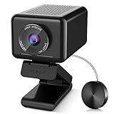 eMeet Jupiter 1080P Webcam - All-in-One Webcam mit 1 Lautsprecher & 4 Mikrofone, FHD Web Kamera mit Einstellbarer Auto-Rahmung-Ansicht, mit exklusiver Software, Plug & Play mit Datenschutzabdeckung