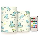 SyXIOP Blaue Dinosaurier-Insel, dekorative flackernde Votivkerzen, batteriebetrieben, elektronische Lichter, Fernbedienung mit Timer für Abendessen, Abendessen, batteriebetrieben