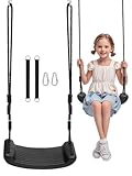 Fionrziy Schaukel,Höhenverstellbare Kinderschaukel Outdoor,Kinderschaukel mit 2er Hängematte Gurte und 2er Karabinern,bis 100 kg belastbar,für Kinder ab 3 Jahren(Schwarz)