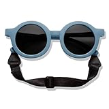 BABYMOCS Baby Sonnenbrille 0-1,5 Jahre BIOPLASTIK & POLARISIERT I Runde Sonnenbrille Baby Jungen & Mädchen BPA-frei I 100% UV SCHUTZ I Mit Band & biegsam I Schwedisches Design Sonnenbrillen Kleinkind