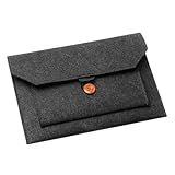 TEHAUX Filz Laptop Hülle mit Knopfverschluss Elastische Schlaufe Extra Taschen für Zubehör Leichte Business Notebook Schutzhülle Kompakt und Stoßfest für Büro und Reisen