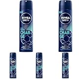 NIVEA MEN Deo Spray, Anti-Transpirant mit belebendem Meeresduft, zuverlässiges Deodorant mit 72h Schutz und 0% Ethylalkohol, Ultra Charge Limited Football Edition (150 ml) (Packung mit 5)