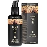 BIO Bartöl kaltgepresst - Bartöl Herren 100ml - Ideales Geburtstagsgeschenk Männer - Intensive tägliche Bartpflege mit männlichem Duft - Bartöl Wachstum - Beard Oil - Satin Naturel