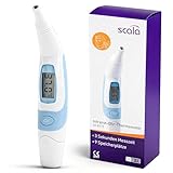 scala SC 8172 Infrarot Ohrthermometer – Digitales Fieberthermometer für Kinder & Erwachsene – 3 Sek. Messzeit, akustischer Fieberalarm & Speicher für 9 Messwerte