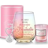 Geschenke für Freundin Frauen Weingläser Geburtstagsgeschenk für Frauen Personalisierte Geschenke für Beste Freundin Dankeschön Geschenke Freundschaftsgeschenke Weihnachten 480ml