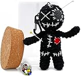 Dakita Voodoo Puppe im Glas (10cm, handgemacht) inkl. Nadeln als lustiges Geschenk für Freunde und Kollegen | Geschenk Hochzeit | Abschiedsgeschenk zum Jobwechsel (schwarz, 10cm)