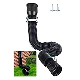 BKITC Dachrinne Flexible Fallrohr Verlängerung, Rundes Verlängerung für Fallrohr 80/100 mm, Regenrinne Fallrohrablauf Verlängerungsset, Fallrohr Erweiterung von 47 bis 150 cm (Schwarz, 1 Stück)