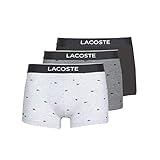 Lacoste Boxershorts für Herren, 3er-Pack, Schwarz/Chinesisches Bitumen-Silber, M