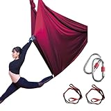 Generisch Aerial Yoga Tuch, 5x2.8m, Nylon, Burgunderrot, Aerial Yoga Equipment