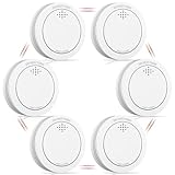 XINDUM 10 Jahre Rauchmelder mit Magnethalterung, Rauchmelder 6er Set, Klein Feuermelder Vernetzt Austauschbarer Batterie, 85 dB Alarm, Stummschaltung, Warnung bei niedrigem Batteriestand