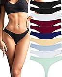 FINETOO 10er Pack Strings Set Tangas Damen Baumwolle Unterhosen Sexy Unterwäsche für Frau Lingerie Sexy for Women Dessous Thong Mehrpack S-XL