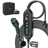 uni Typ 2 Ladekabel Schuko 3,68kW, Einphasig| 6m| 6-16A, EV Ladegerät mit Steuerbarer Digitalanzeige, schnelles EV-Charger mit Tragetasche für 3008/508, C5X, Q3, X3, ID.3, ID.4 und Anderen PHEV/EV