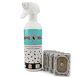 Novokill Bettwanzen Set | Bettwanzen Bekämpfung | Mit 4x Bettwanzen Monitoren & Anti Bettwanzen Spray 500 ml | Effektives Mittel gegen Bettwanzen