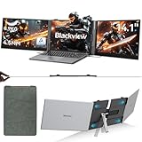 Blackview DCM6 Laptop Bildschirm Erweiterung 14' Ultradünn 4,5mm 0.9KG, 1080P FHD Triple Screen Laptop Monitor für Laptop 13'-17,3', HDMI/USB-A/USB C TÜV SÜD Portable Monitor für PC/Mac/PS3/4/5/Xbox