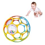 Kikuo Greifball für Babys, Classic Mit Großem Loch, Kinder Greifen Spielball Mit Glockenkugel, BPA-Frei, Klassischer Ball Babyspielzeug für Frühpädagogisches Lernen Neugeborene