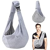 Hundetragetasche, Tragekraft bis 7.5kg, Haustier Hundetasche mit Verstellbarem, Hunde Umhängetasche Tragetasche Hund Verstellbare für Spaziergang Aktivitäten im Freien und Ausflüge (Grau)