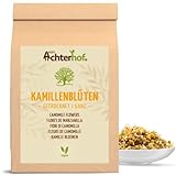 Kamillenblüten getrocknet lose 500g | ganze Kamillenblüten getrocknet | Kamillentee aus Blüten-Köpfen | 100% natürlich | leicht bitterer und milder Geschmack | vom Achterhof