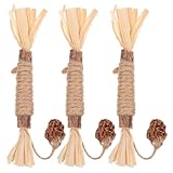 BAZEITFLOW 3 Stück Pack Katzenspielzeug aus Silberrebe Katzenkaustab zur Zahnreinigung Stresslinderndes Kauspielzeug für Katzen und Kätzchen