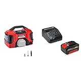 Einhell Akku-Kompressor PRESSITO Power X-Change (Li-Ion, 18 V, max. 11 bar, 710 mm Schlauchlänge, Hochdruck-, Niederdruckpumpe, inkl. 3-tlg. Adapter-Set, inkl. 4,0 Ah Akku und Ladegerät)