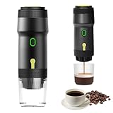 Tragbare Kaffeemaschine: Akku Kaffeemaschine mit Selbsterhitzung, Mini Reisekaffeemaschine mit NS-Kapsel & Gemahlenem Kaffee, USB & Autoladegerät, Elektrische Espressomaschine für Reisen und Auto