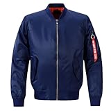 Wvapzxx Frühling und Herbst Herren Sport Casual Stehkragen Jacke Baseball Trikot, dunkelblau, XXXL