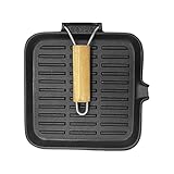 Zahoken Gusseisen Bratpfanne - Backofen Grillpfanne - Hitzebeständige Gusseisenpfanne Für Herd Ofen Küche Camping Grillen Backen