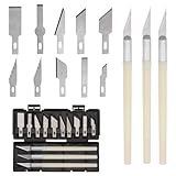 APMGONT 13 Stücke Skalpell Set, Precision Carving Craft Messer Set mit 10 Stück Ersatzklingen Bastelmesser Schnitzmesser Craft Cutter Skalpell Basteln für Skulptur, DIY Art, Cutting (Silber)