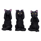 Nemesis Now U4802P9 DREI weise Katzen, 8,5 cm, Schwarz