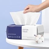 BODFPPC Gesichtshandtücher, 100 Stück Gesichtstücher Sanfte Baumwolltücher Einmalwaschlappen für empfindliche Haut & Babyhaut, Abschminktücher und Reinigungstücher