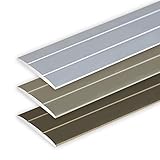 Toolerando Übergangsprofil Übergangsleiste Bodenleiste aus Aluminium Selbstklebend, Profil 90 cm x 36 mm x 2,5 mm, Champagner