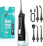 COSLUS Munddusche Kabellos Trragba Elektrische: 300ML WassertankTestsieger 2025 IPX7 Wasserdicht für Oral Health Enthusiasten Tägliche Tiefenreinigung Reinigung auf Reisen 5 Multifunktionale Jet-Tipps