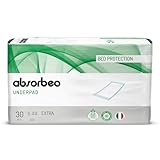 Absorbeo EXTRA Bettschutzunterlagen 30 Stück, Super Dry Effekt, Komplettschutz, Hypoallergen, Vollständig Atmungsaktiv, Größe 60 X 90 cm