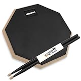 keepdrum Übungspad DP-BK8 schwarz 8 Zoll mit Drumsticks 5BB