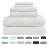 Everplush Diamond Jacquard Badetuch-Set, luxuriös, superweich, übergroße Badetücher, sehr saugfähige und schnell trocknende Handtücher für Badezimmer, 6-teilig