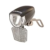 Prophete Fahrrad LED-Scheinwerfer – 15 Lux, mit EIN-/Ausschalter & abnehmbarem Reflektor – Für Naben- &, Seitendynamo – StVZO zugelassen – Kompakter Scheinwerfer mit Nirosta-Halter