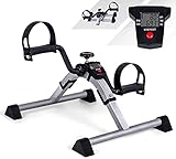 Mini Bike Heimtrainer Pedaltrainer Arm und Beintrainer Fitnesstrainer, Fitness Fahrrad Fitnessgerät mit LCD-Monitor Einstellbarer Widerstand Heimfahrrad Trainingsgerät für Zuhause Büro