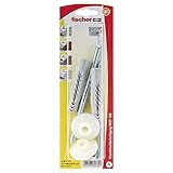 Legrand Fischer WST140K Waschtischbefestigung, Sechskantschraube, Nylon, Zink, M10, Klasse 8.8, Metrisch, Rechtsgewinde, M10x1.25, 10.5 mm, Hoch, Premium, 2 Stück